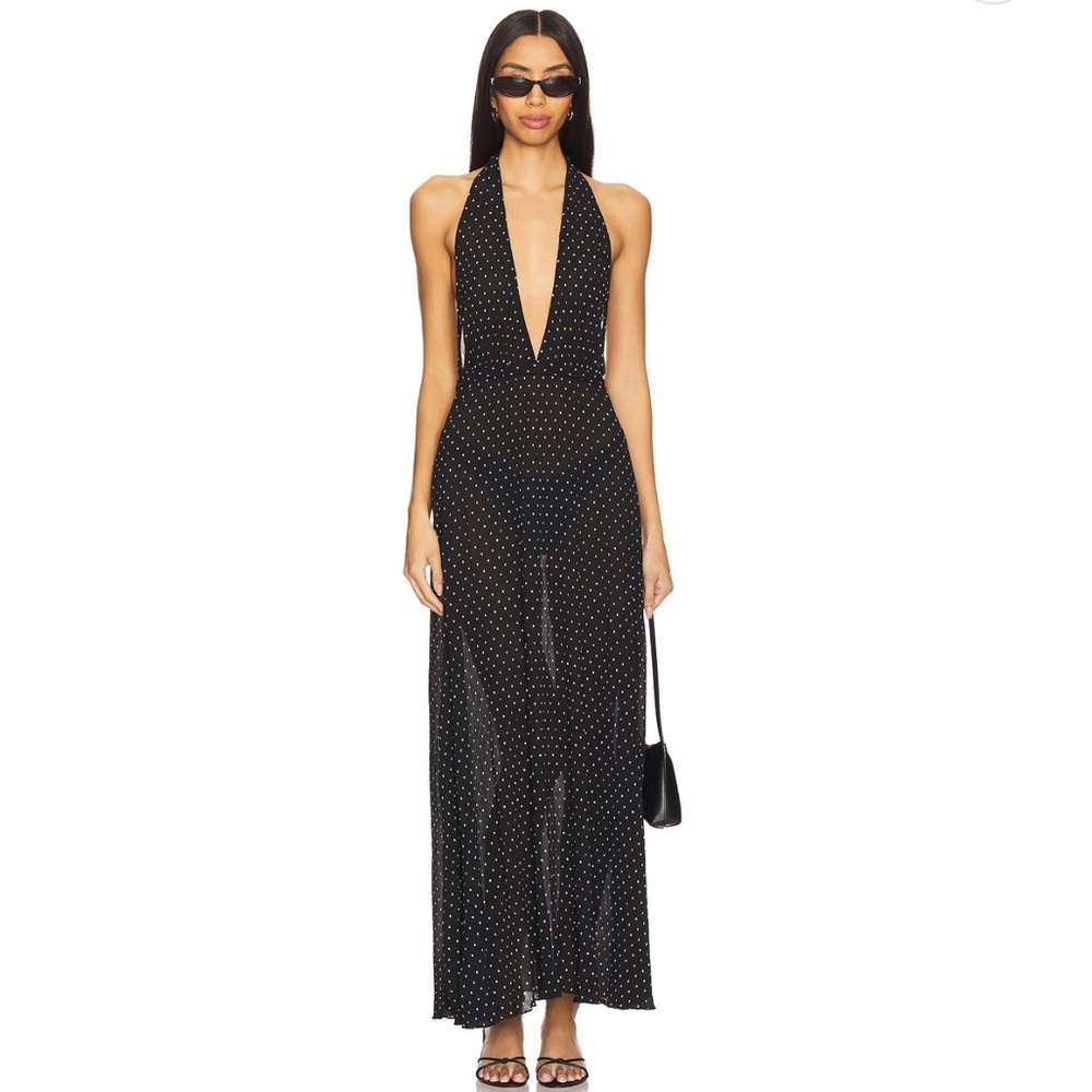 Lioness District Maxi Dress in Onyx Polka